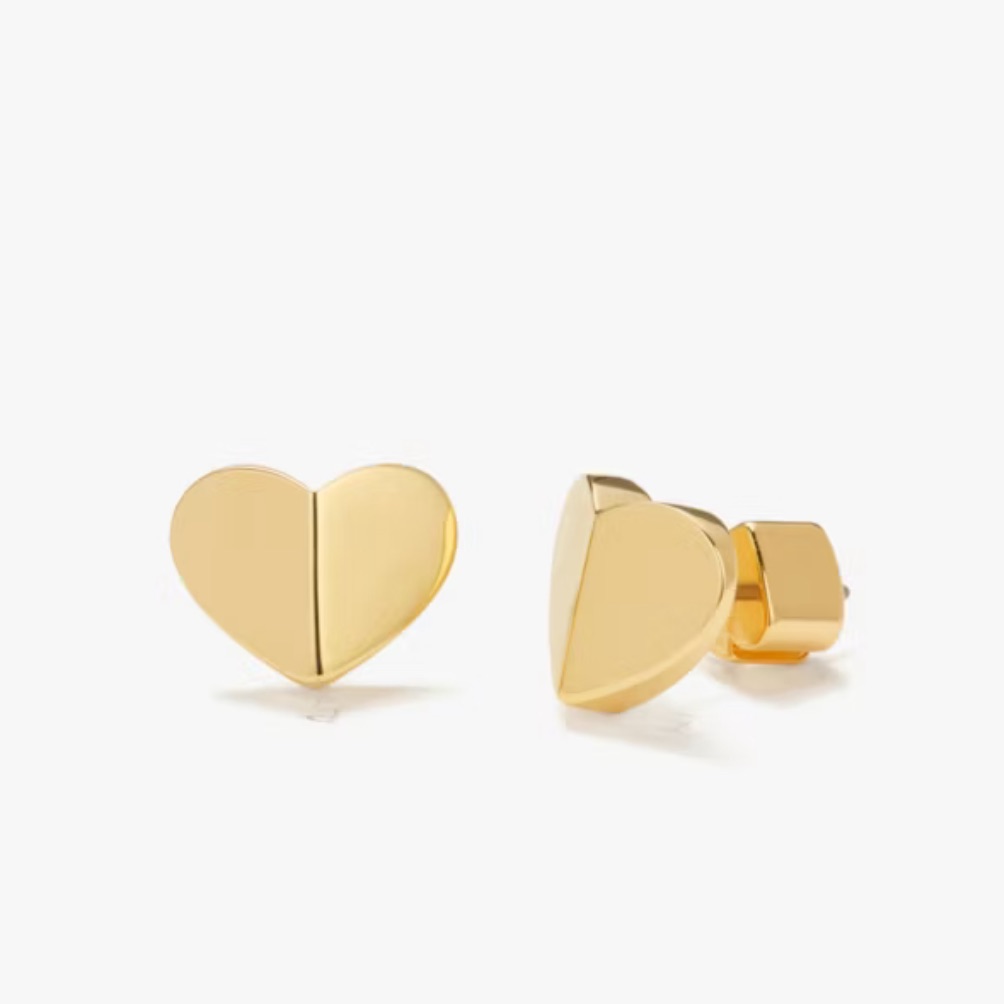 $58 Kate Spade Heritage Heart Small Studs Gold